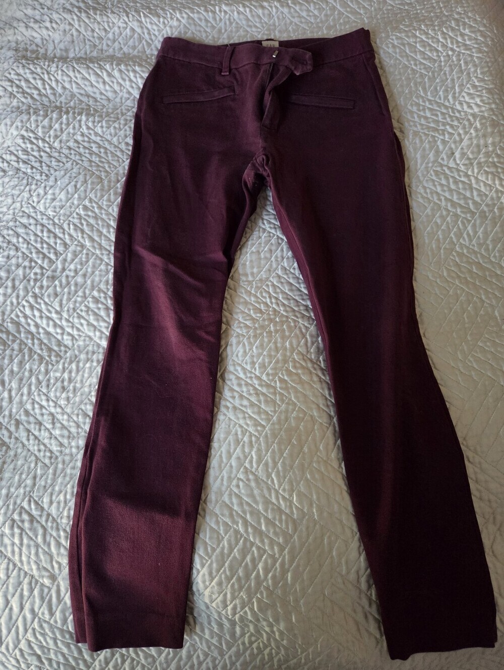 GAP Skinny Ankle Pants Burgundy Plum Stretch Career Office Pants Women's 2R - Picture 3 of 4